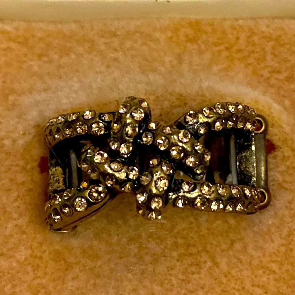 Bronze Rhinestone Ring & Earring Set - Picture 4 of 9